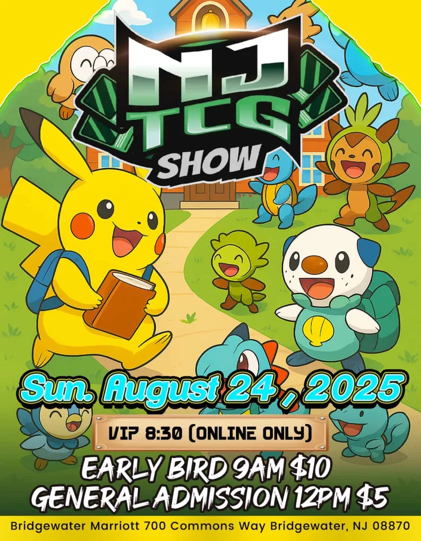pokemon card show nj THE CENTRAL JERSEY SPORTS, & TCG -2 DAY SUMMER CLASSIC Tickets, Friday, June 19-Saturday, June 20  3 PM-4 PM The Old Bridge Friday Night
