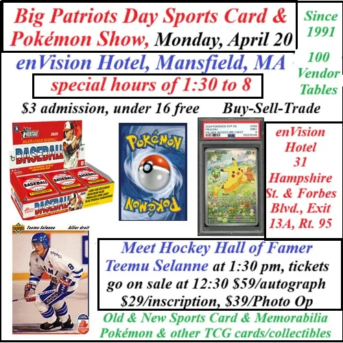 Patriots Day Sports Card & Pokemon Show | Treasure