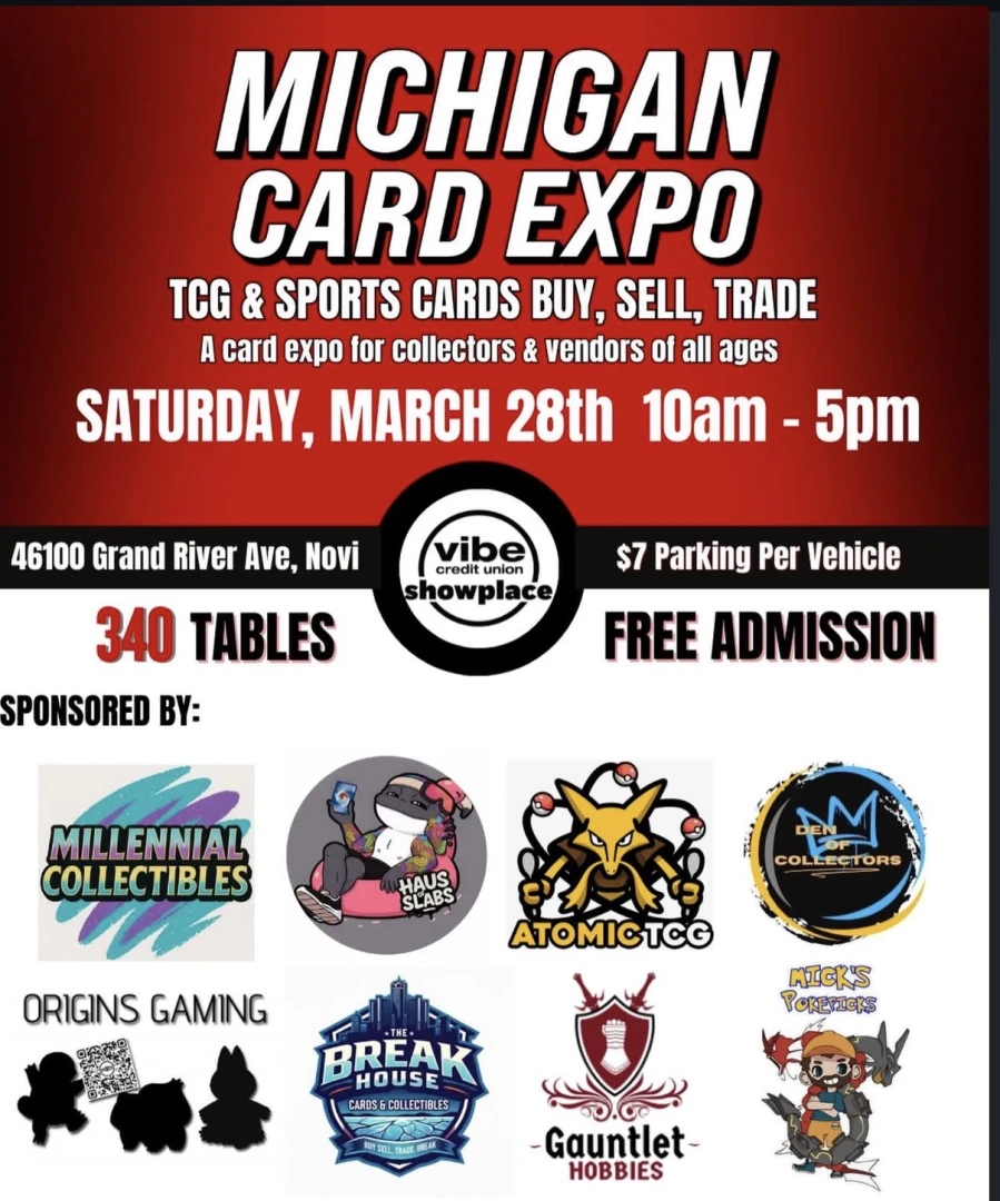 pokemon card shows michigan Expo March 28th Detroito Card Show: Pokémon TCG