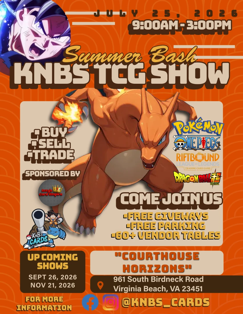 Summer Bash KnBs TCG Show · Sat, Jul 25, 2026 | Treasure