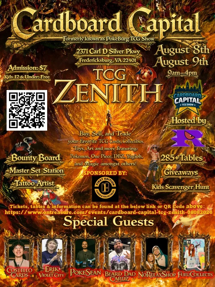 Cardboard Capital TCG Zenith · Aug 8–9, 2026 | Treasure