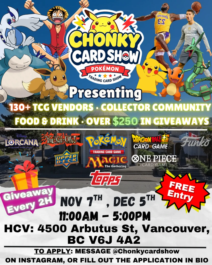 Event flyer for The ChonkyCardShow - Nov 7th